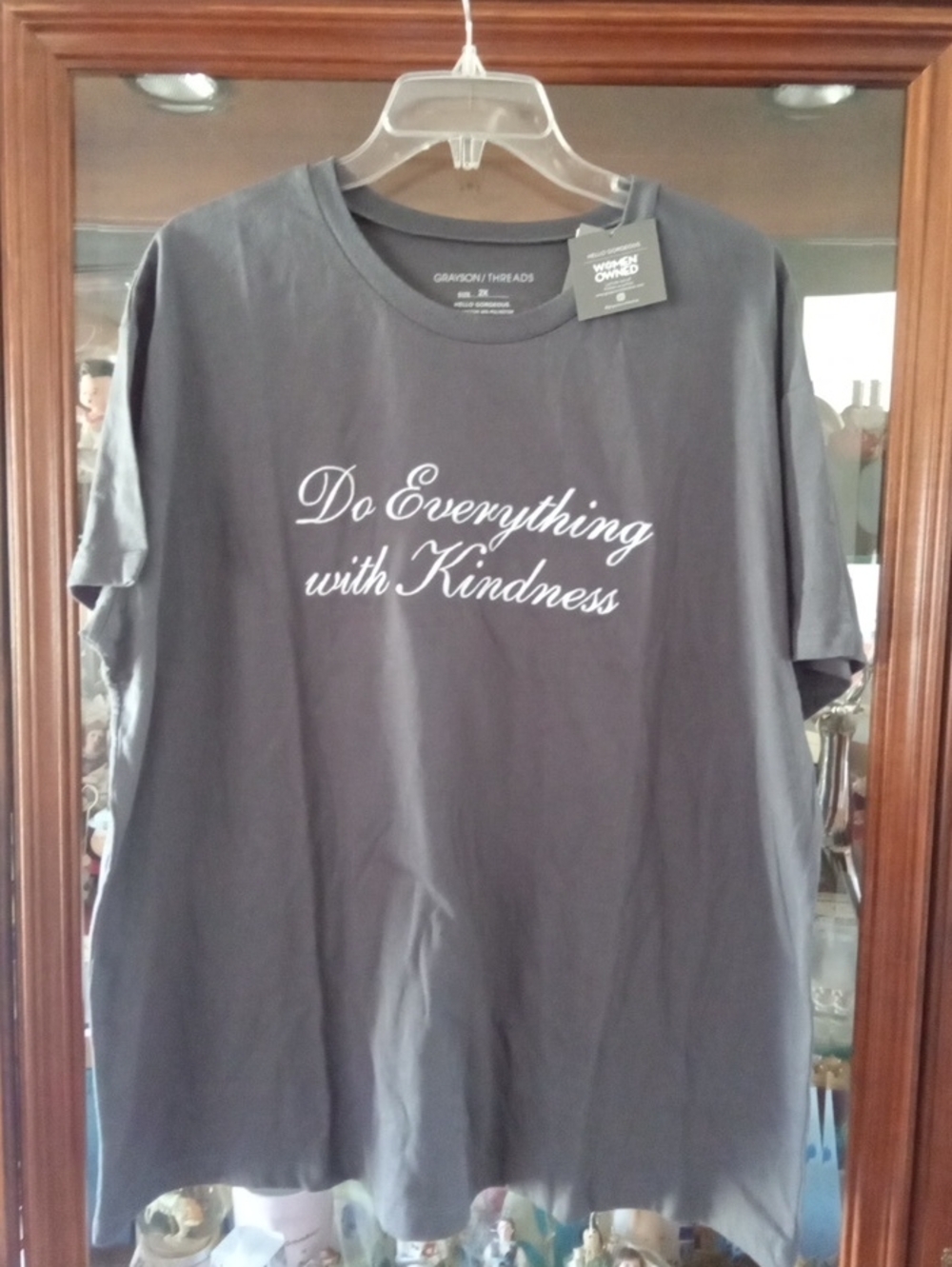 Grayson Threads Charcoal Tee with White Script Message